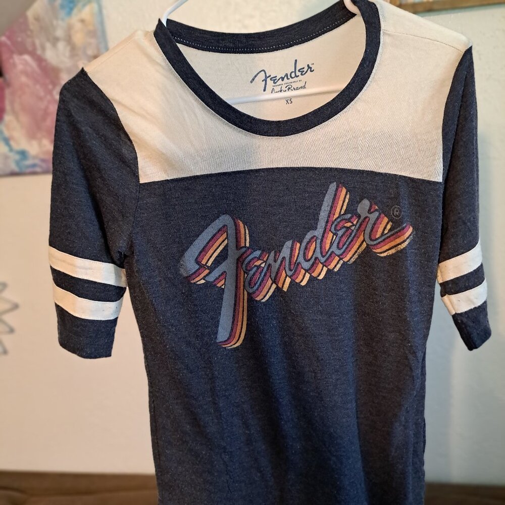 Fender Lucky Brand Raglan Graphic Baseball Tee T-shirt